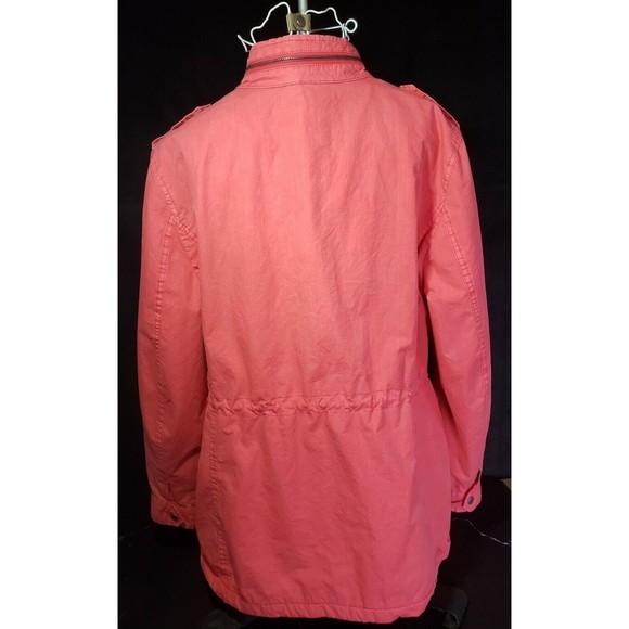 Levi’s STRAUSS Co Cotton Military Women Jacket XL Coral Color Pockets VGUC - Picture 2 of 7